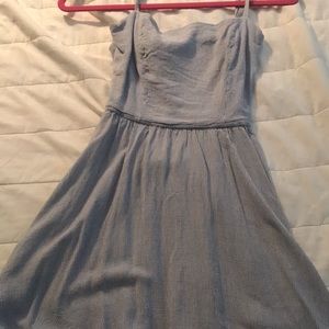 Blue and White Stripped Flowing Summer Dress